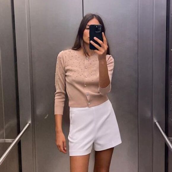 ZARA JEWEL BEADED KNIT CARDIGAN - Picture 3 of 7